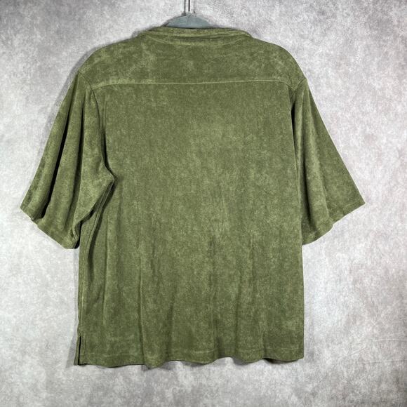 Bare Charlie Holiday The Terry Towelling Shirt‎ Womens XL Green Short Sleeve NEW - Picture 4 of 10